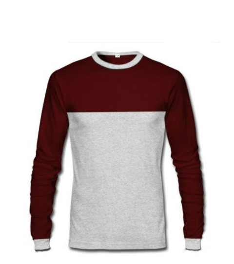 Danami long sleeve T-shirt , wine and grey color
